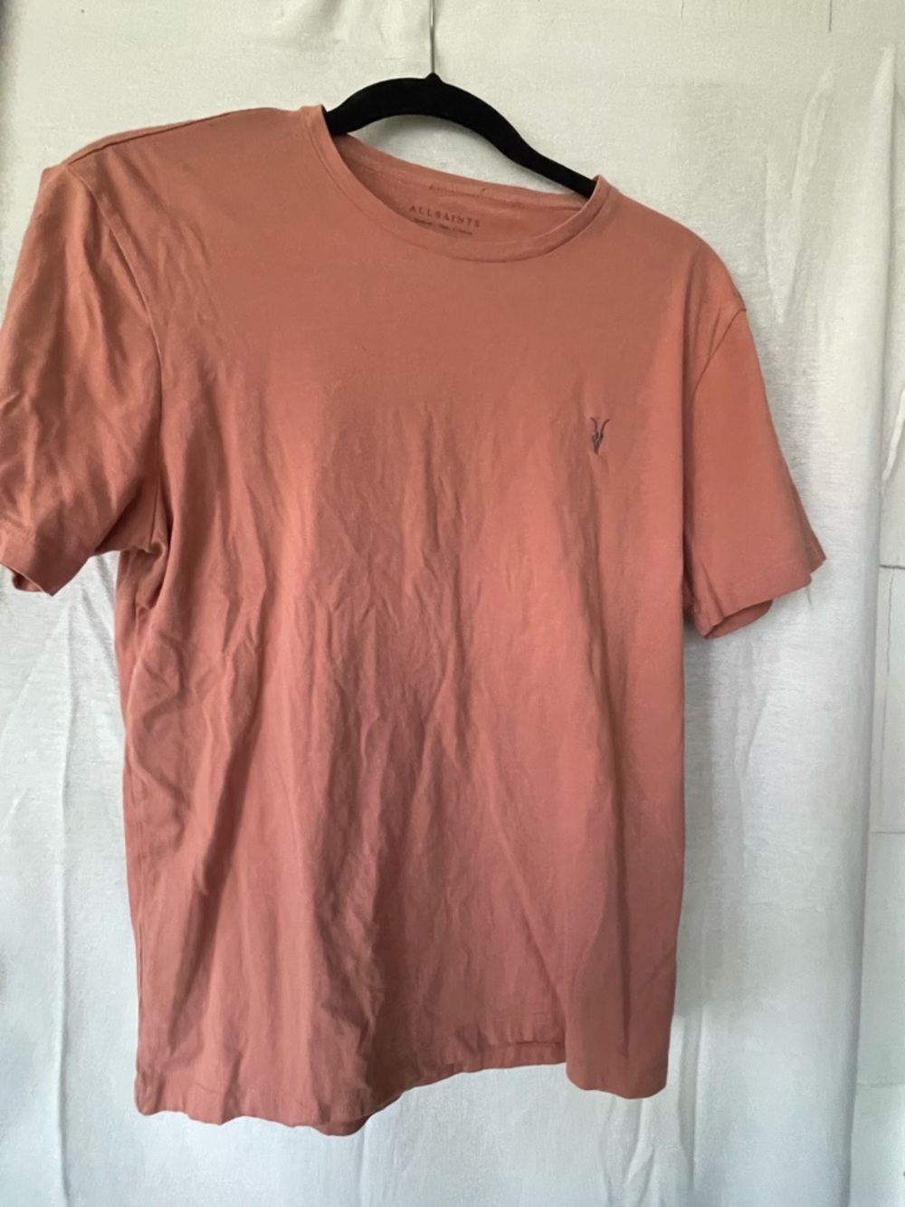 AllSaints Crew Neck T-Shirt Clay Ramskull Logo Cotton Medium Made In Turkey